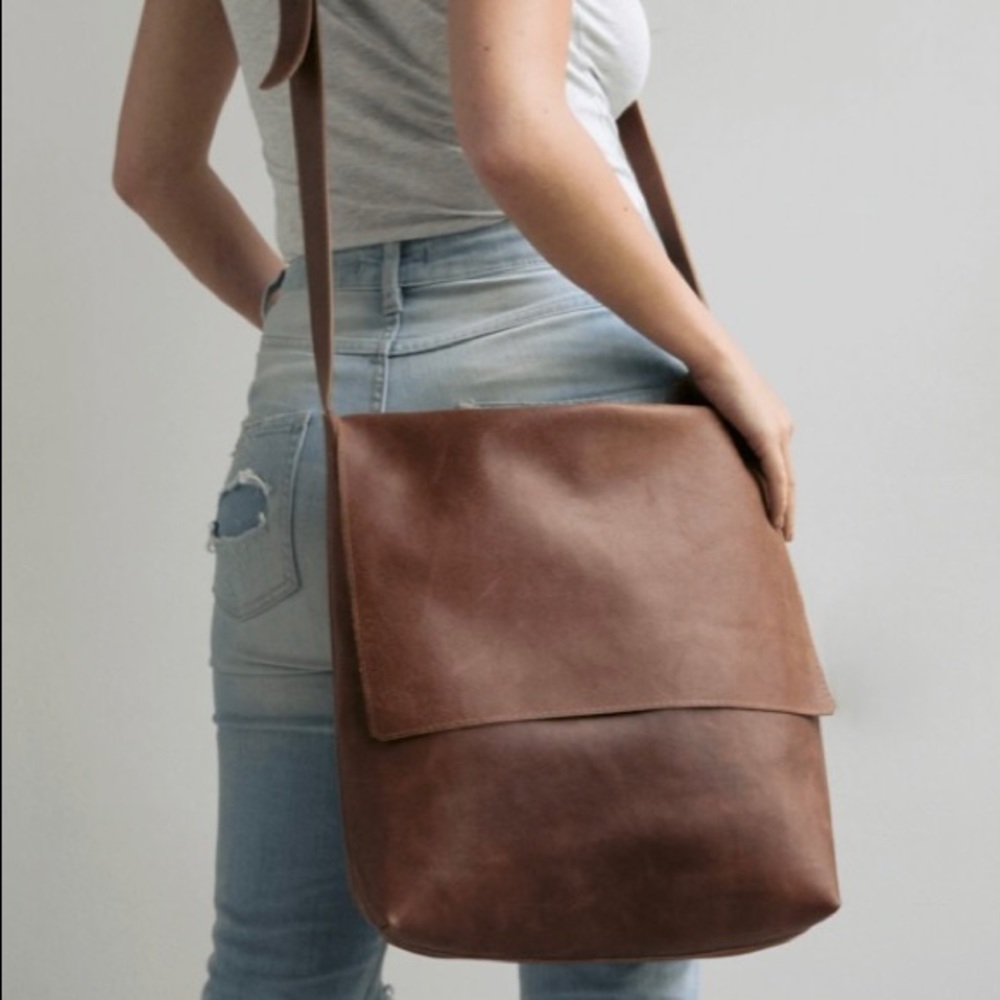 Mayko Suede Leather Crossbody Messenger Bag - Picture 17 of 17